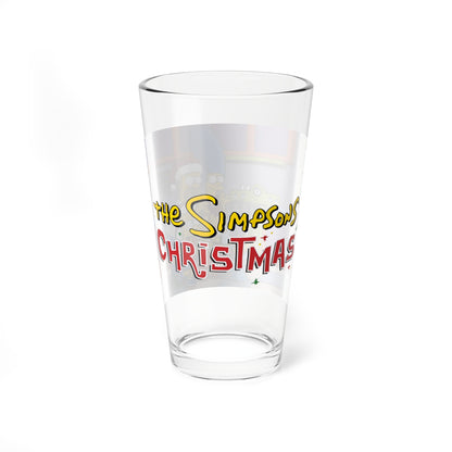 Simpsons Christmas Pint Glass, 16oz - Homer, Marge, Bart, Lisa & Maggie