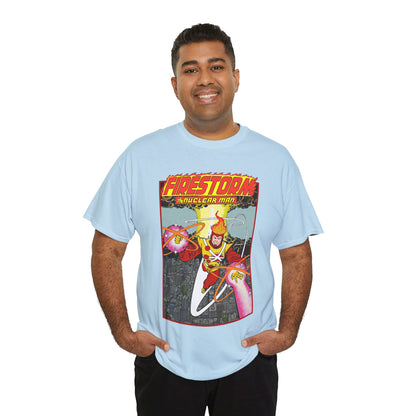 Firestorm the Nuclear Man T-Shirt - George Perez JLA Postcard Art 1980s - DC Comics - Justice League of America Member