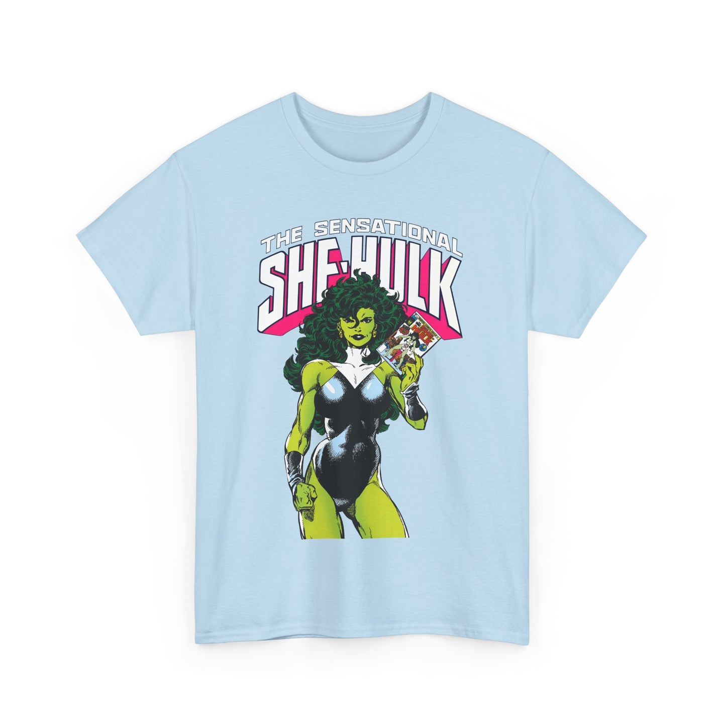 Sensational She-Hulk T-Shirt - Classic John Byrne Art - Jennifer Walters, Hulk's Cousin - Marvel Comics - Popular 1980s Series - "Rip Up Your X-Men!"