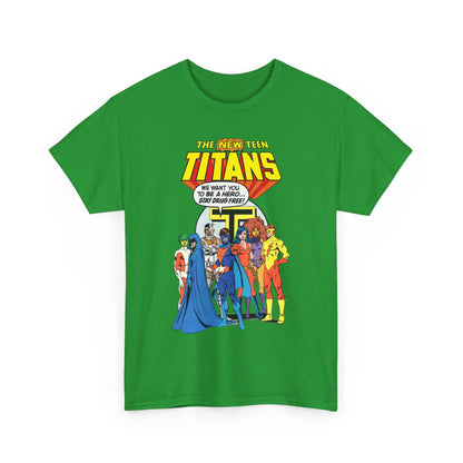 New Teen Titans T-Shirt - 1980s DC Comics Drug Awareness Specials - Protector, Starfire, Cyborg, Wonder Girl, Raven