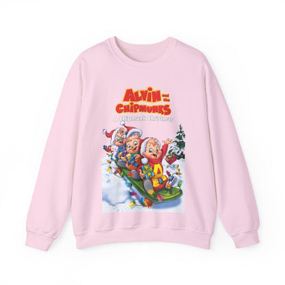 Alvin & the Chipmunks Christmas Special Heavy Blend Crewneck Sweatshirt - Alvin, Simon, Theodore Festive Holiday Cartoon