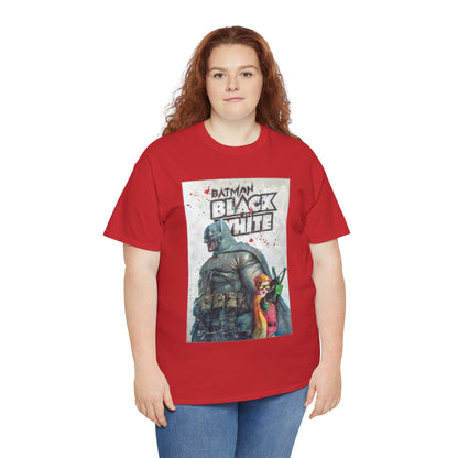 Batman: Black & White T-Shirt - Bill Sienkiewicz Art - Dark Knight Returns - Batman & Robin (Carrie Kelley) - DC Comics