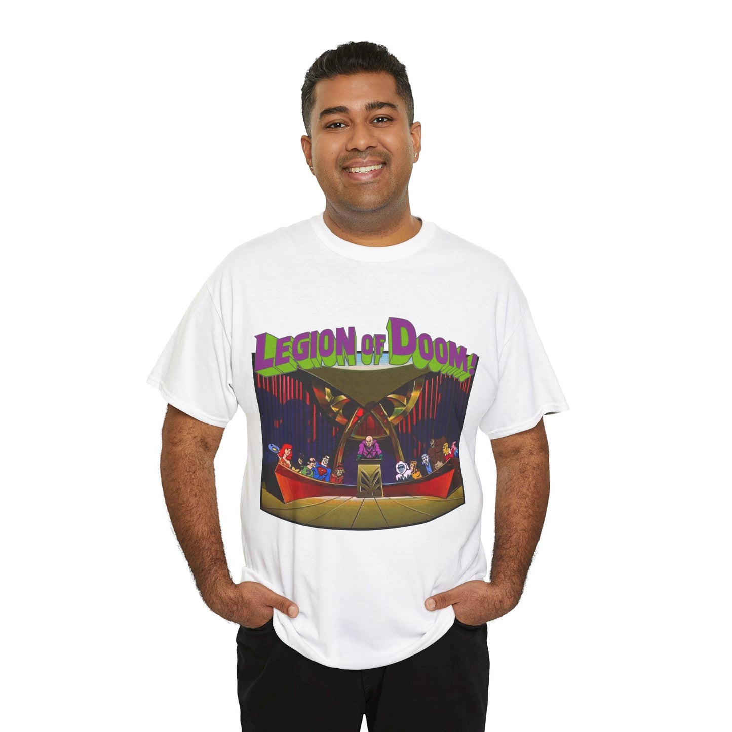 Legion of Doom T-Shirt - Super Friends Cartoon - Lex Luthor, Grodd, Brainiac, Giganta, Riddler, Bizarro, Scarecrow, Hanna-Barbera Animation