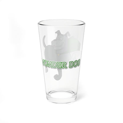 Wonder Dog Glass, 16oz - Super Friends Mascot - Companion to Marvin & Wendy - Hanna-Barbera Cartoon 1970s TV - Hall of Justice - DC Comics Character