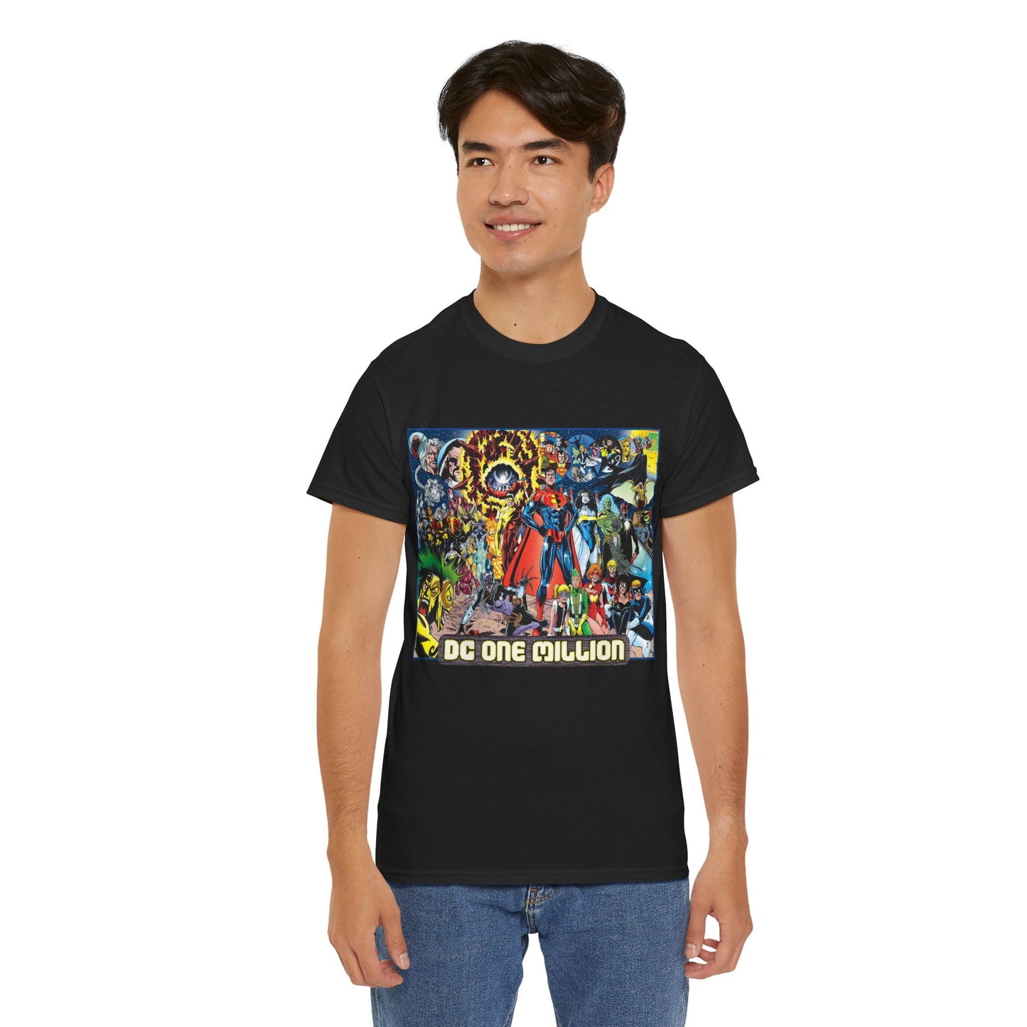DC One Million T-Shirt - Phil Jimenez Art - Future Versions of Superman, Batman, Wonder Woman, Green Lantern, Flash - DC Comics