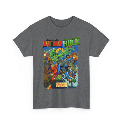 Batman & Incredible Hulk T-Shirt - DC/Marvel Comics 1970s Team-Up - Two-Face & Leader - Retro Art