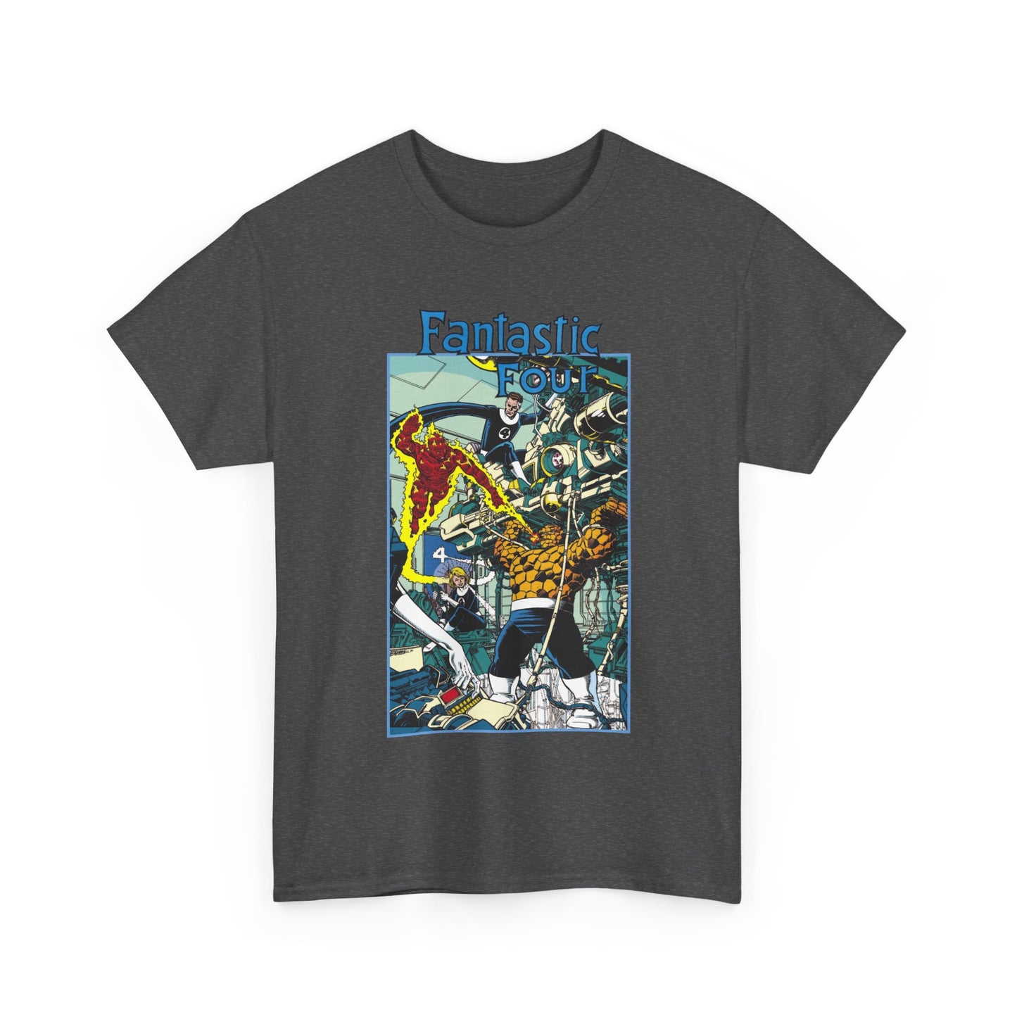 Fantastic Four T-Shirt - George Perez Art - Reed Richards, Invisible Woman, Human Torch, The Thing - Marvel Comics