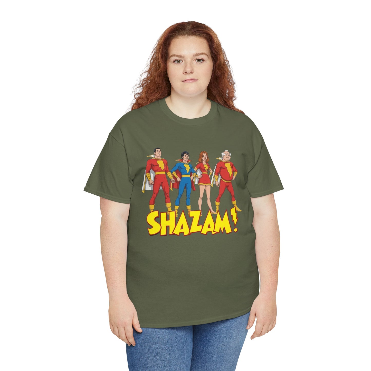 Shazam T-Shirt - Marvel Family Filmation Art - Mary Marvel, Captain Marvel Jr, Uncle Dudley - DC Comics