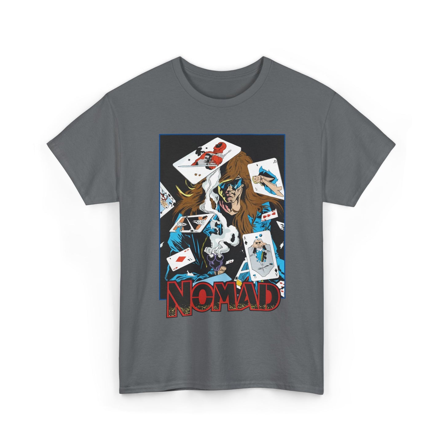 Nomad T-Shirt - S. Clarke Hawbaker, Mark McKenna Art - Jack Monroe - Playing Cards with Deadpool & Bushwacker - Marvel Comics