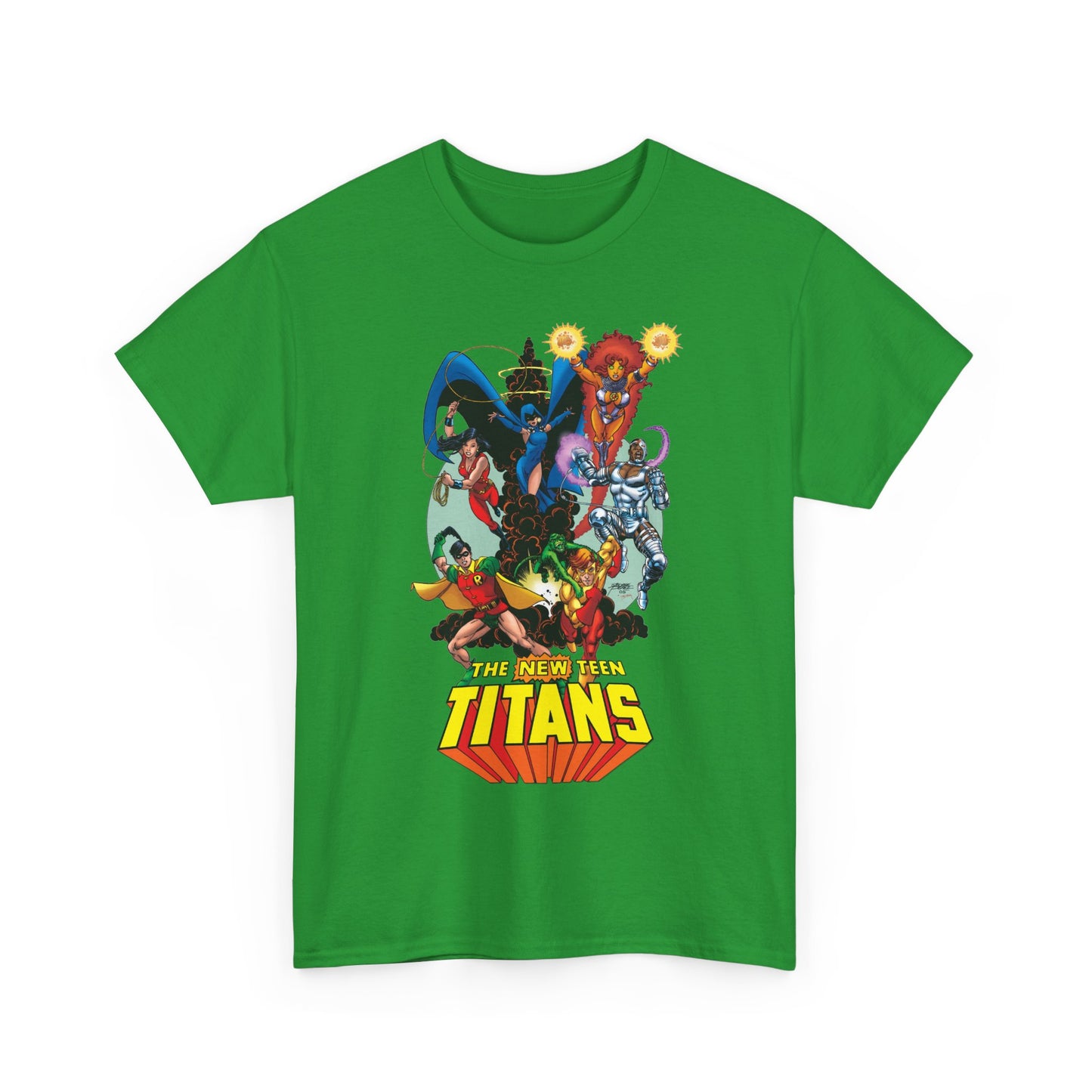 New Teen Titans T-Shirt - George Perez Art - Raven, Cyborg, Robin, Starfire, Wonder Girl, Changeling - DC Comics