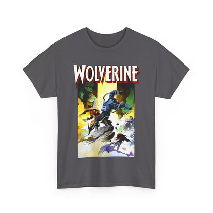 Wolverine T-Shirt - Mike Mignola Art - Jungle Adventure - Savage Land Story - Vs A Dinosaur - Logan, X-Men Member - Marvel Comics
