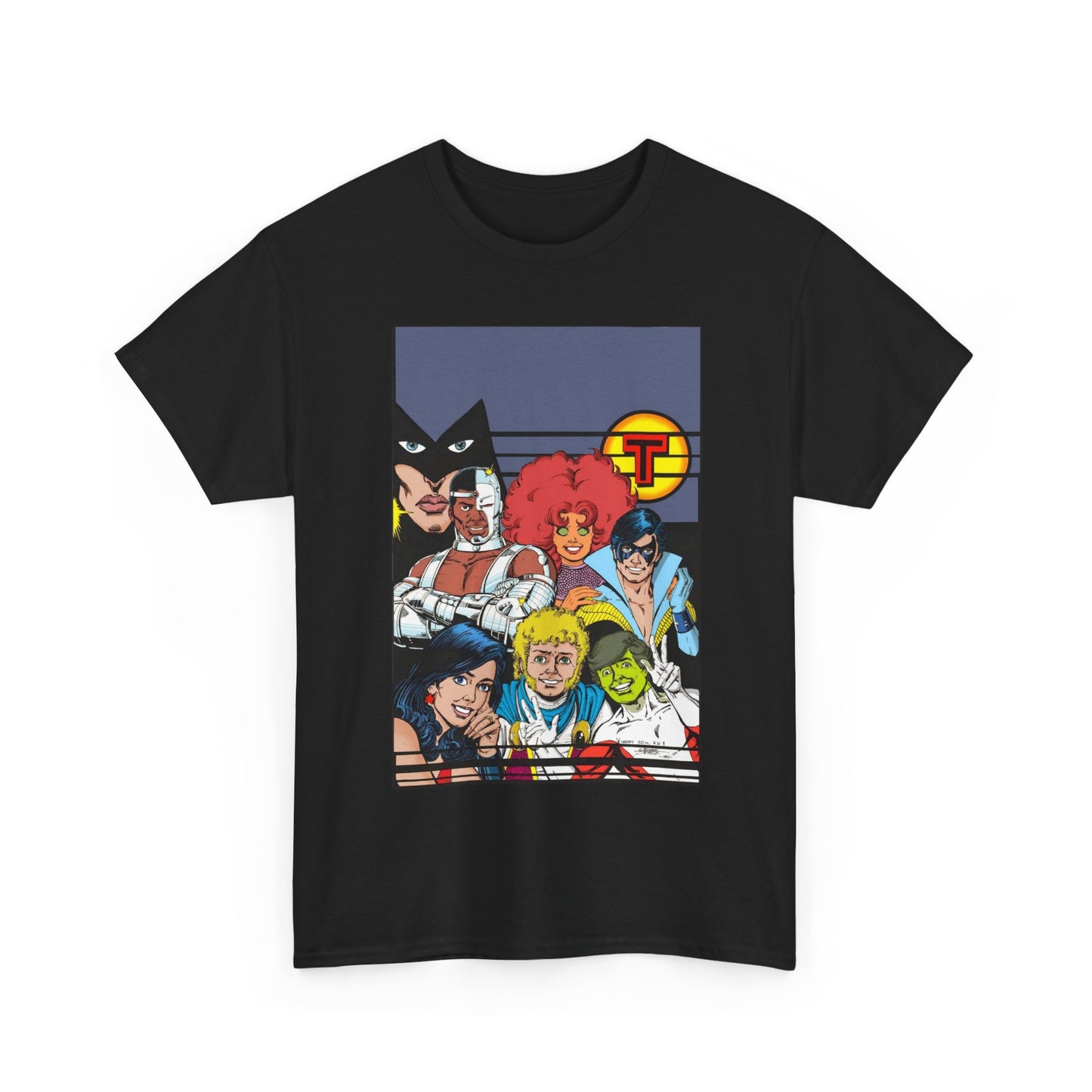 New Teen Titans T-Shirt - George Perez Painted Art - Nightwing, Wonder Girl, Raven, Jericho, Cyborg, Starfire, Changeling - DC Comics