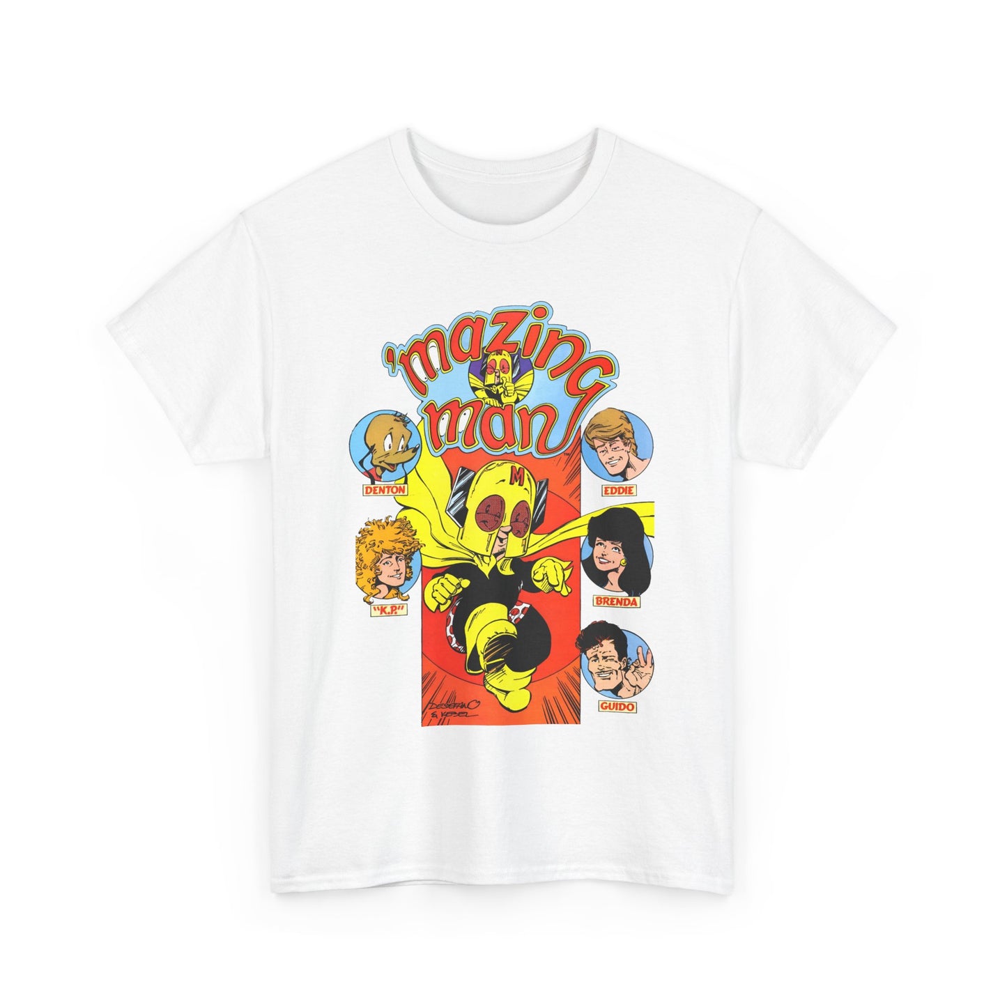 'Mazing Man T-Shirt - DeStefano & Kesel Art - Funny 1980s Comic Series - DC Comics