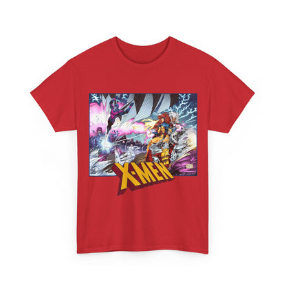 X-Men T-Shirt - Whilce Portacio Art - Storm, Jean Grey, Archangel, Iceman - Fighting Sentinels - Marvel Comics