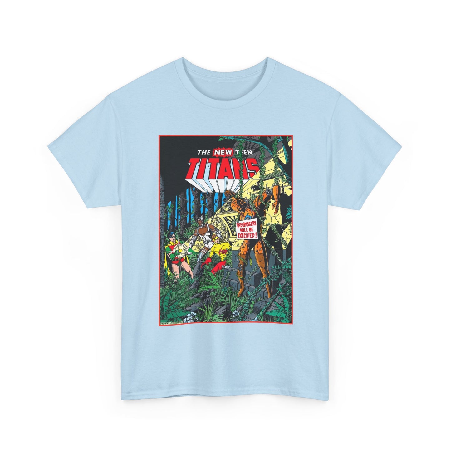 New Teen Titans T-Shirt - George Perez Art - Robin, Cyborg, Kid Flash, Robotman - DC Comics