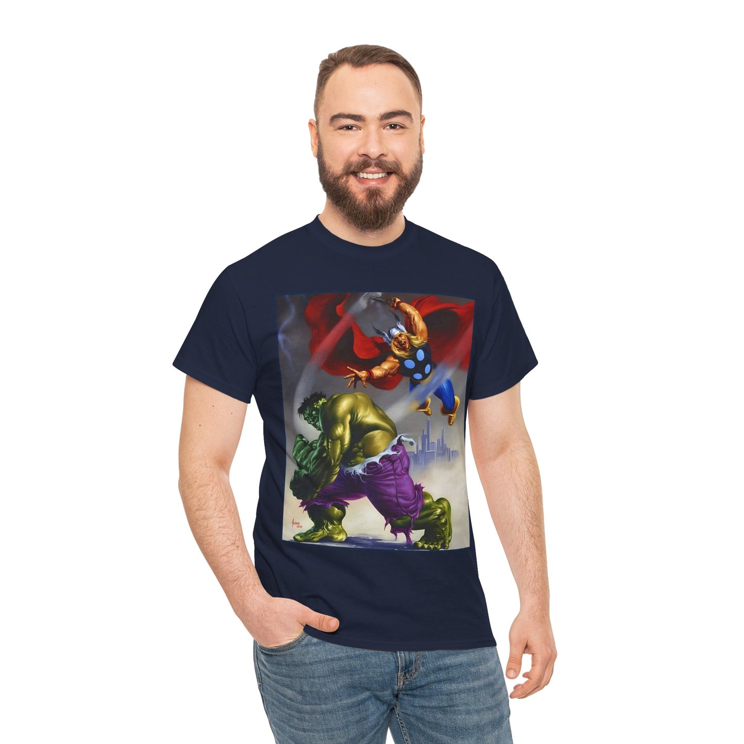 Incredible Hulk & Thor T-Shirt - Joe Jusko Art - Marvel Comics