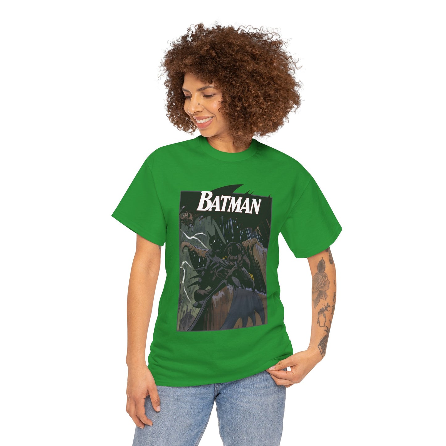 Batman T-Shirt - Norm Breyfogle Art - 1990s Dark Knight Detective - Gotham City - Perched on A Gargoyle - DC Comics