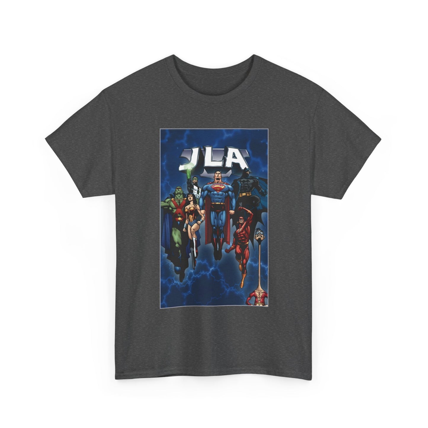 JLA T-Shirt - Doug Mahnke Art - Superman, Batman, Wonder Woman, Aquaman, Green Lantern, Flash, Martian Manhunter - DC Comics