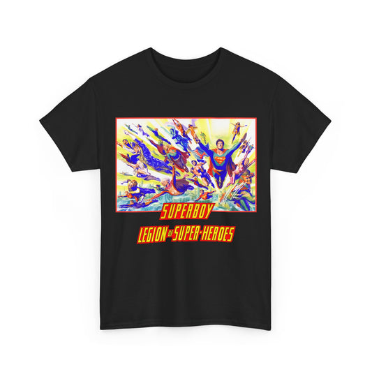 Superboy & Legion of Super-Heroes T-Shirt - Alex Ross Art - Saturn Girl, Brainiac 5, Lightning Lad, Shadow Lass, Dawnstar, Karate Kid - DC Comics