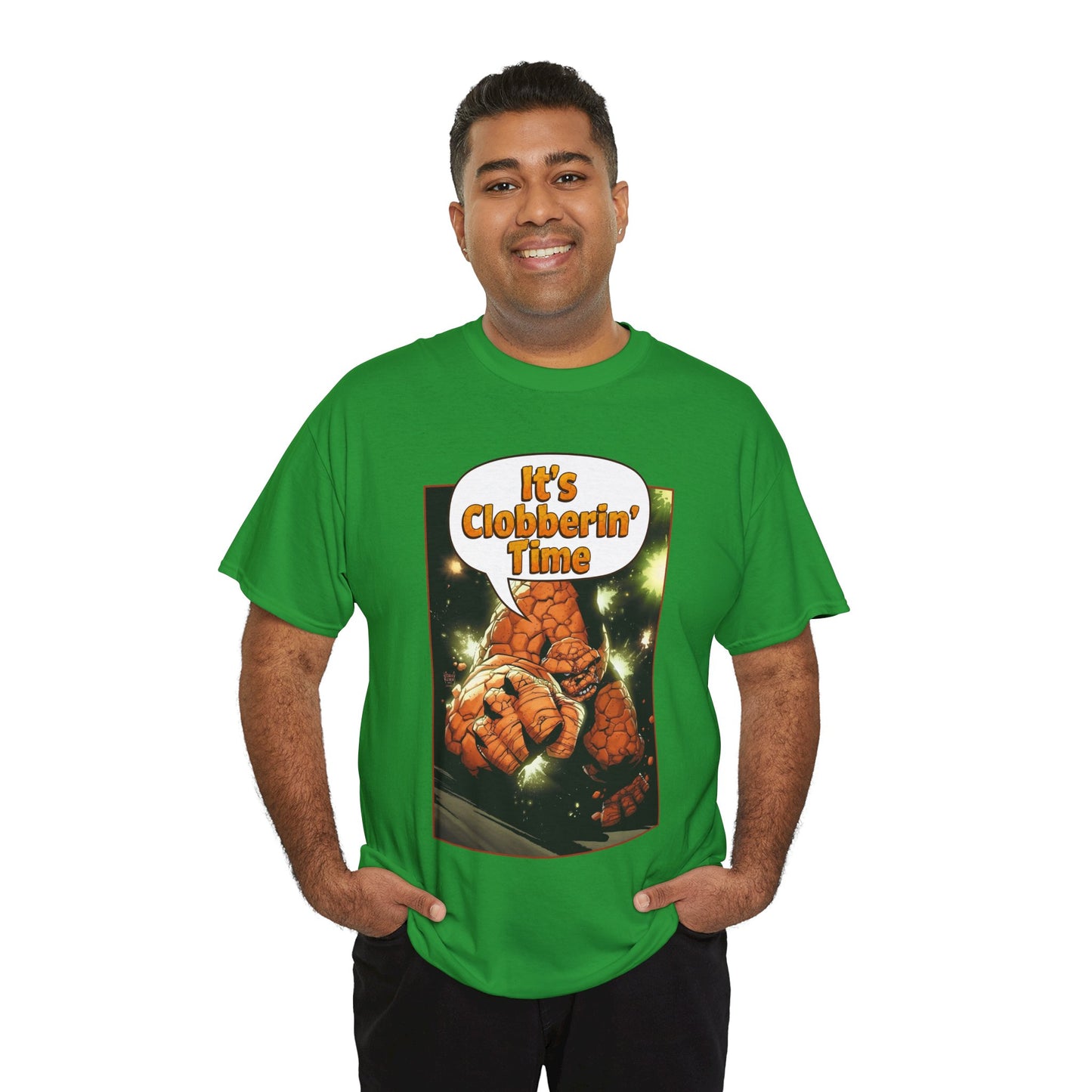 The Thing Shirt - Adam Kubert Art - It's Clobberin' Time - Fantastic Four Member - Marvel Comics
