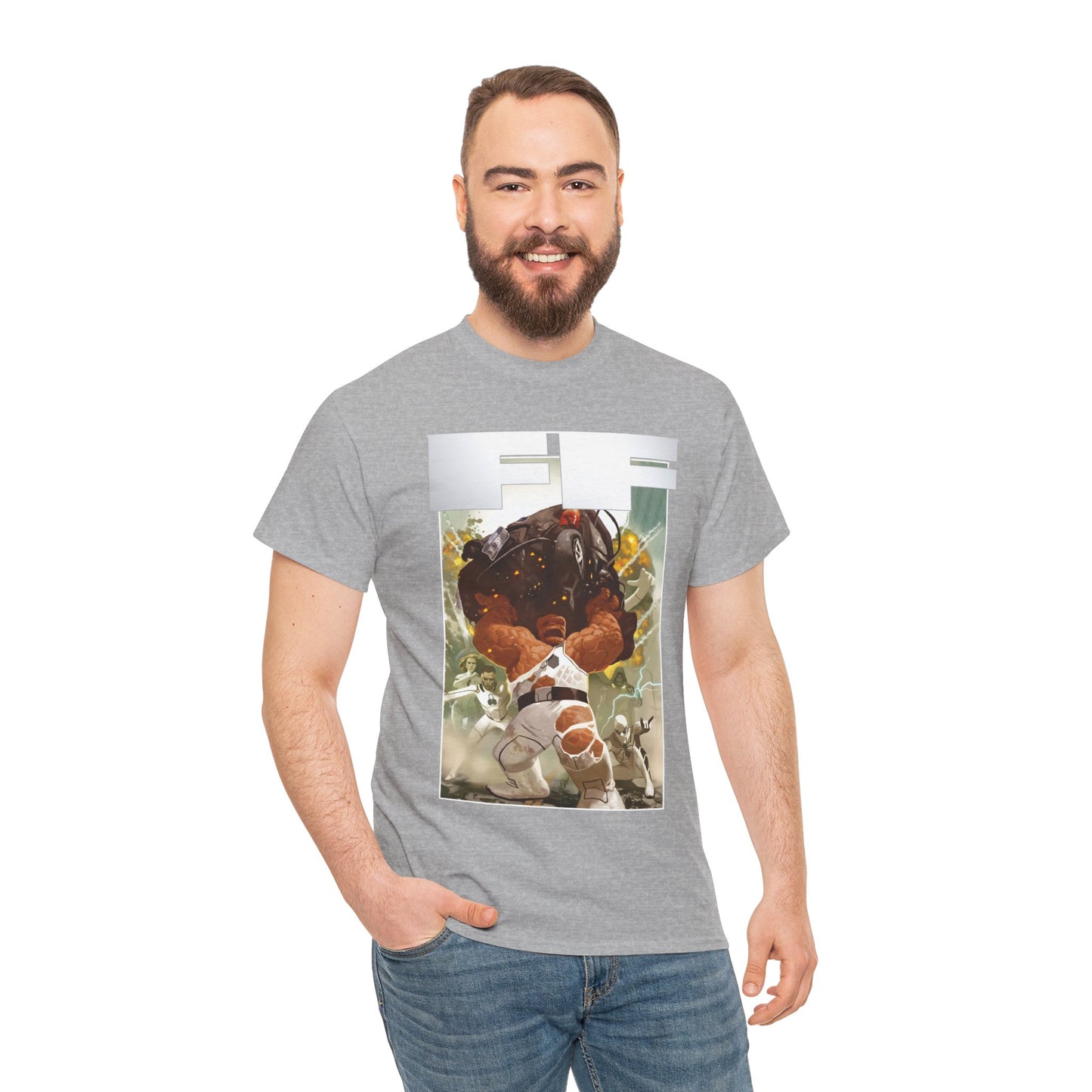 FF T-Shirt - Daniel Acuna Art - Fantastic Four - Mr. Fantastic, Invisible Woman, Thing, Spider-Man - Marvel Comics