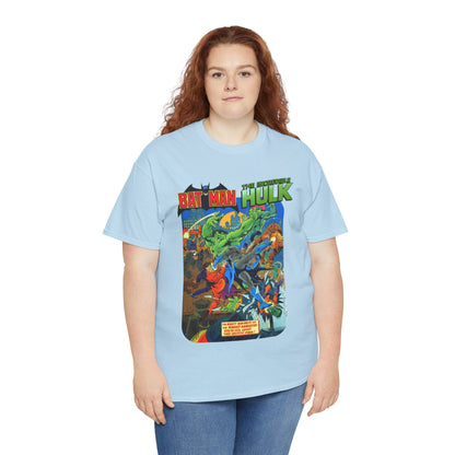 Batman & Incredible Hulk T-Shirt - DC/Marvel Comics 1970s Team-Up - Two-Face & Leader - Retro Art