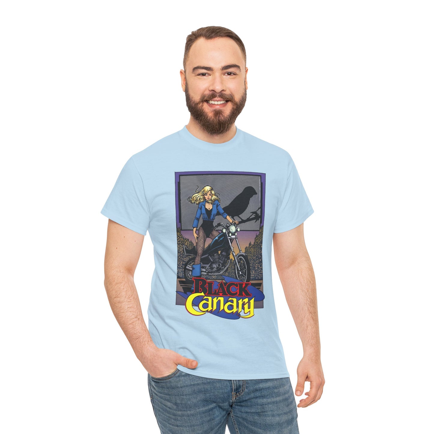 Black Canary T-Shirt - George Perez Art - 1980s Justice League Postcard Art - JLA - DC Comics