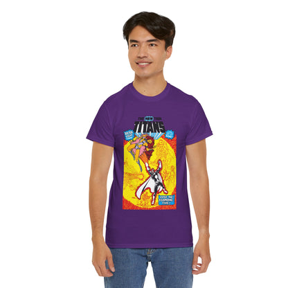 New Teen Titans T-Shirt - George Perez Art - #3 Cover Art - Dr. Light & the Fearsome Five Vs Starfire & the Teen Titans - DC Comics