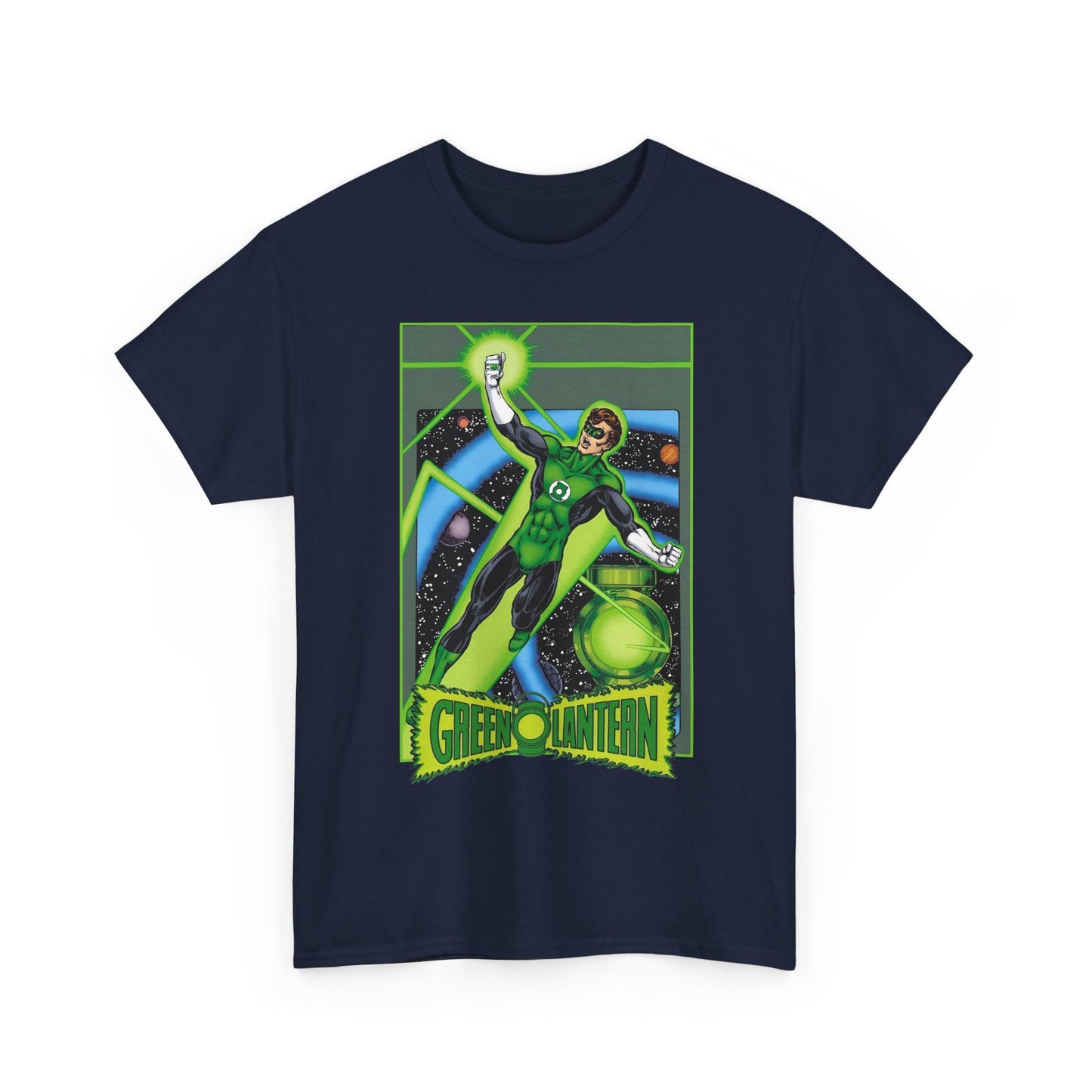 Green Lantern T-Shirt - George Perez JLA Postcard Art - DC Comics - Hal Jordan - Sector 2814 - Justice League Member