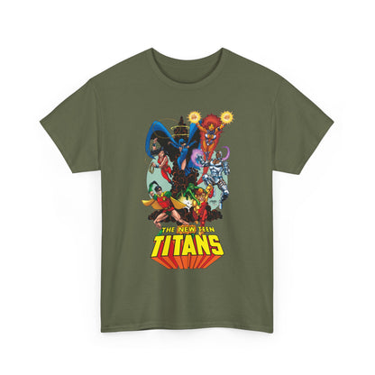New Teen Titans T-Shirt - George Perez Art - Raven, Cyborg, Robin, Starfire, Wonder Girl, Changeling - DC Comics
