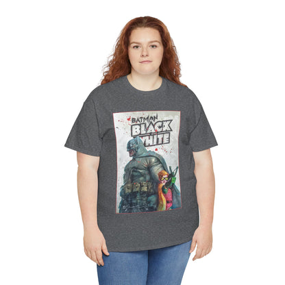 Batman: Black & White T-Shirt - Bill Sienkiewicz Art - Dark Knight Returns - Batman & Robin (Carrie Kelley) - DC Comics