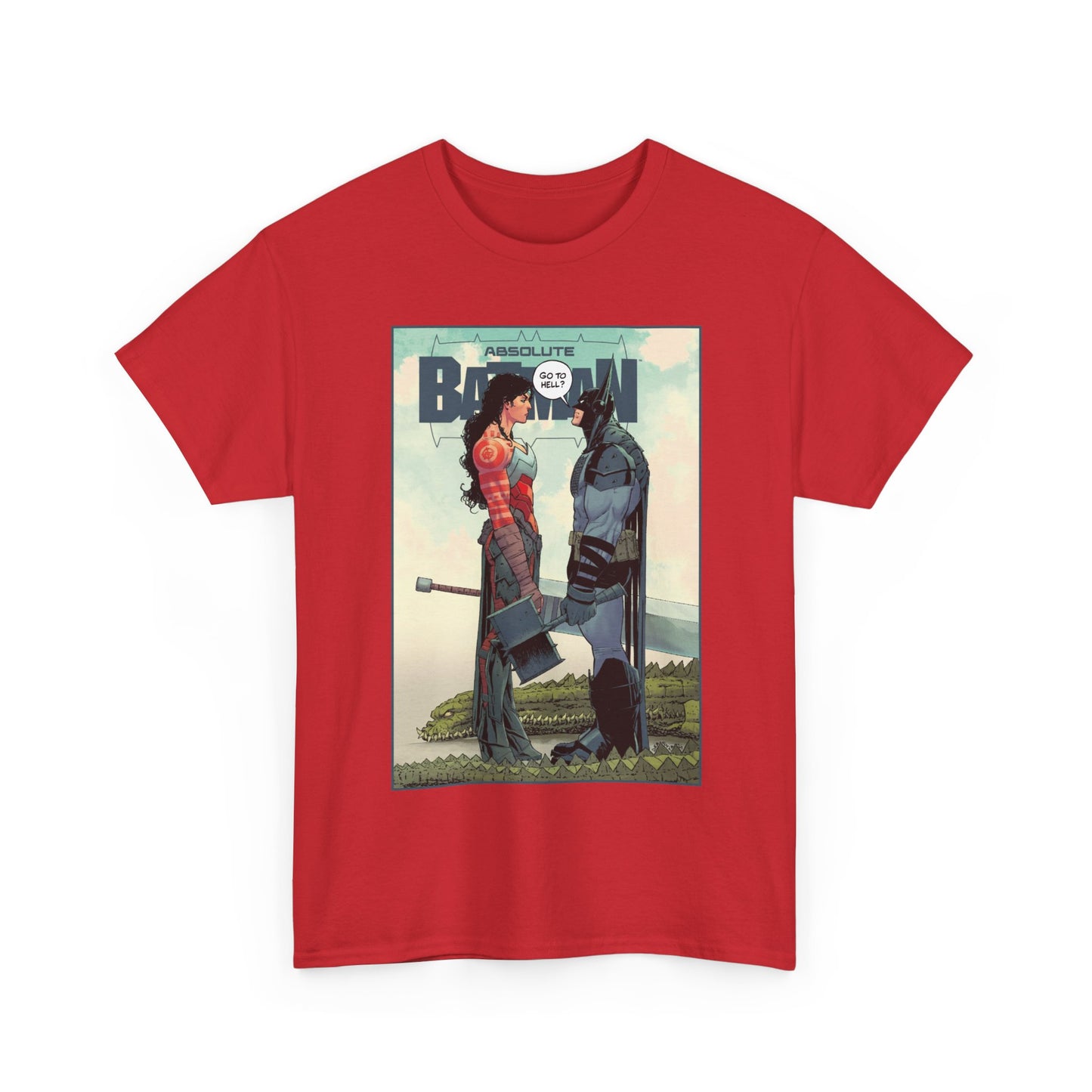 Absolute Batman & Absolute Wonder Woman T-Shirt - Nick Dragotta Art - Go to Hell? - DC Comics