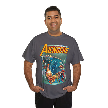 Avengers Vs Guardians of the Galaxy T-Shirt - George Perez Art - Tomorrow's Avengers - Thor, Captain America, Iron Man, Scarlet Witch, Vision, Wonder Man - Marvel Comics