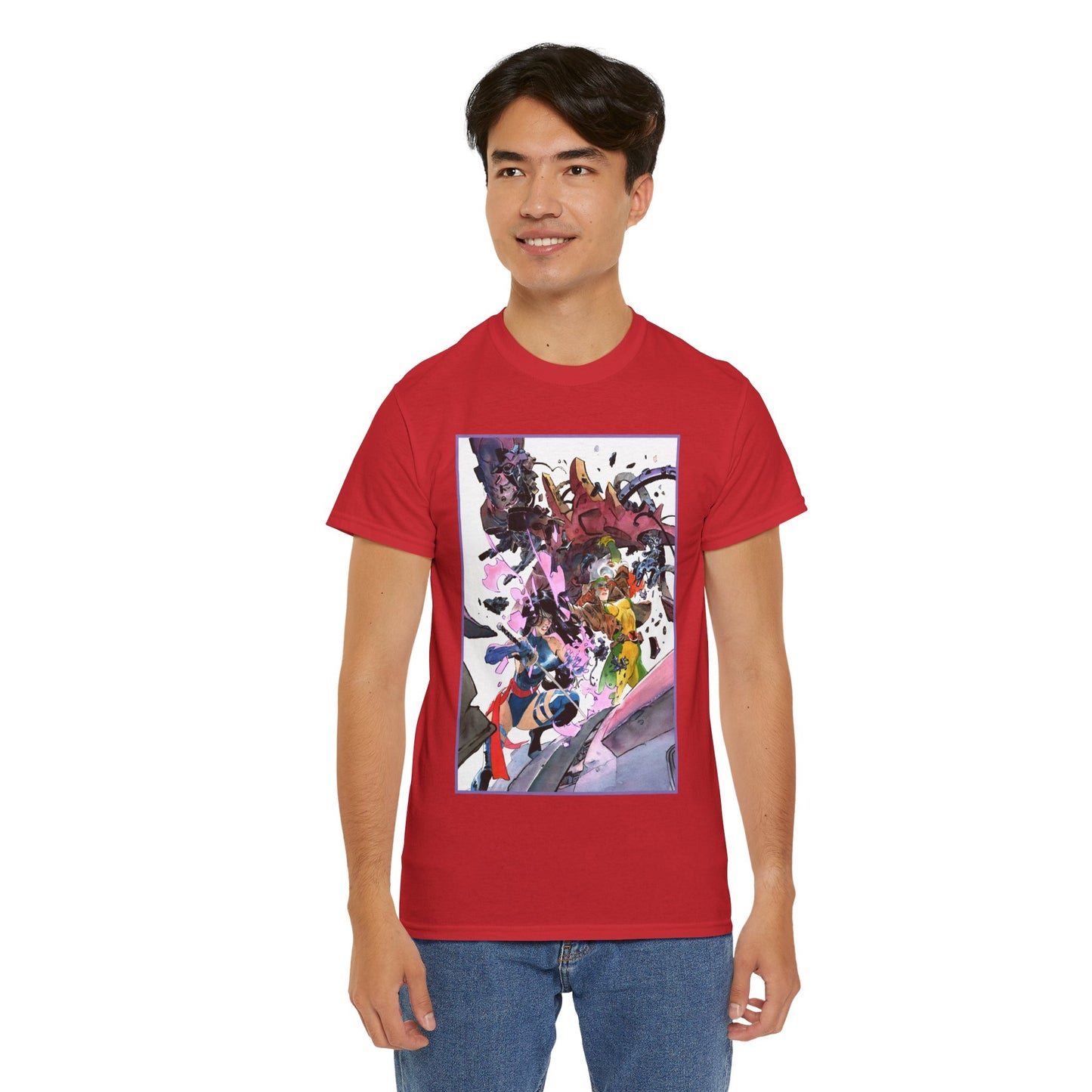 Rogue & Psylocke T-Shirt - Ripping Apart a Sentinel - X-Men Mutants - Marvel Comics