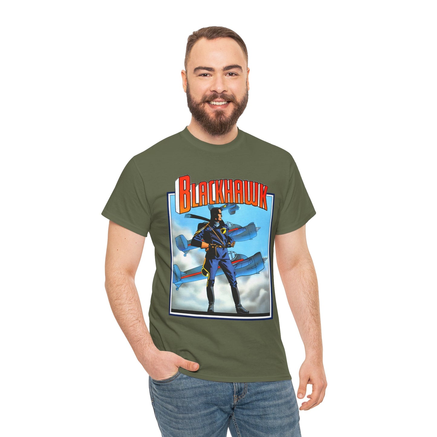 Blackhawk T-Shirt - Howard Chaykin Art - World War II Anti-Nazi Ace Pilots - DC Comics