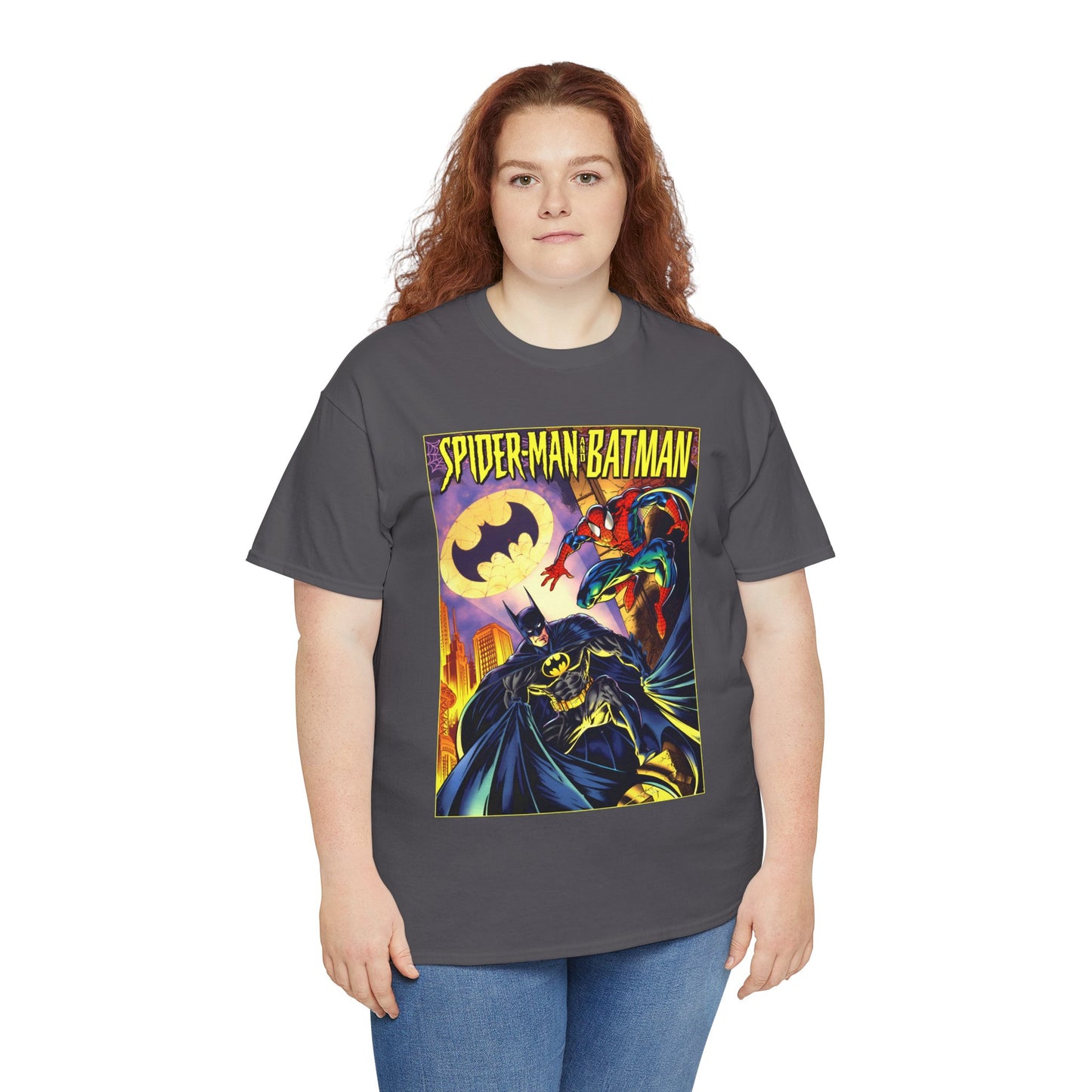 Batman/Spider-Man Shirt - Mark Bagley Art - DC Comics/Marvel Comics Cross-Over From the 1990s