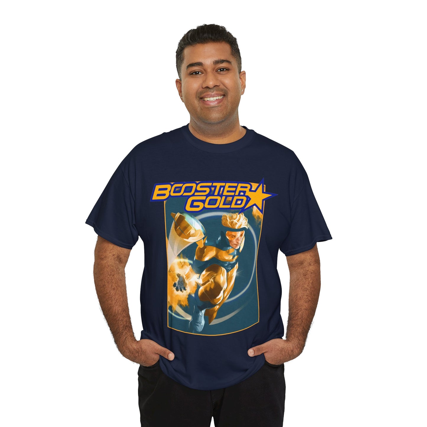 Booster Gold T-Shirt - Don Aguillo Art - Justice League: The Omega Act - DC Comics