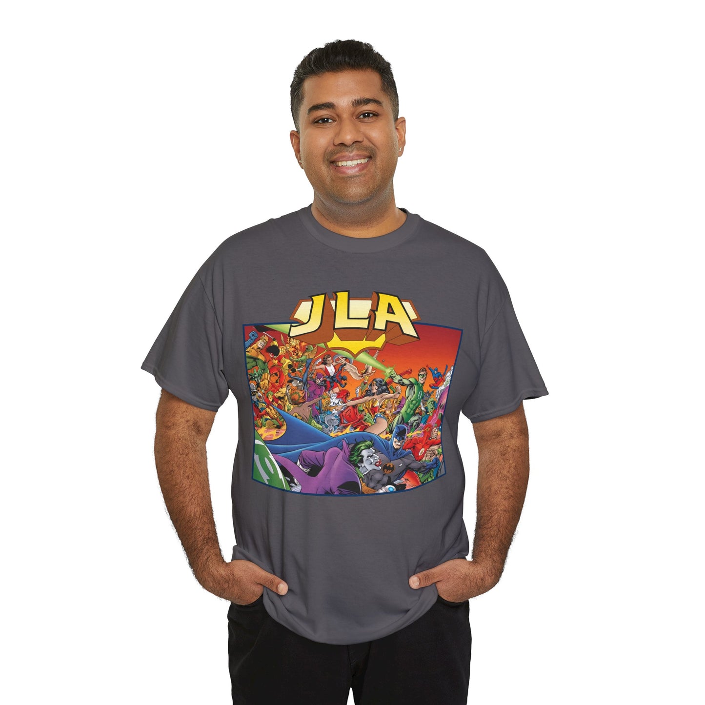 JLA: The Nail T-Shirt - Alan Davis Art - Green Lantern, Batman, Wonder Woman, Flash - DC Comics
