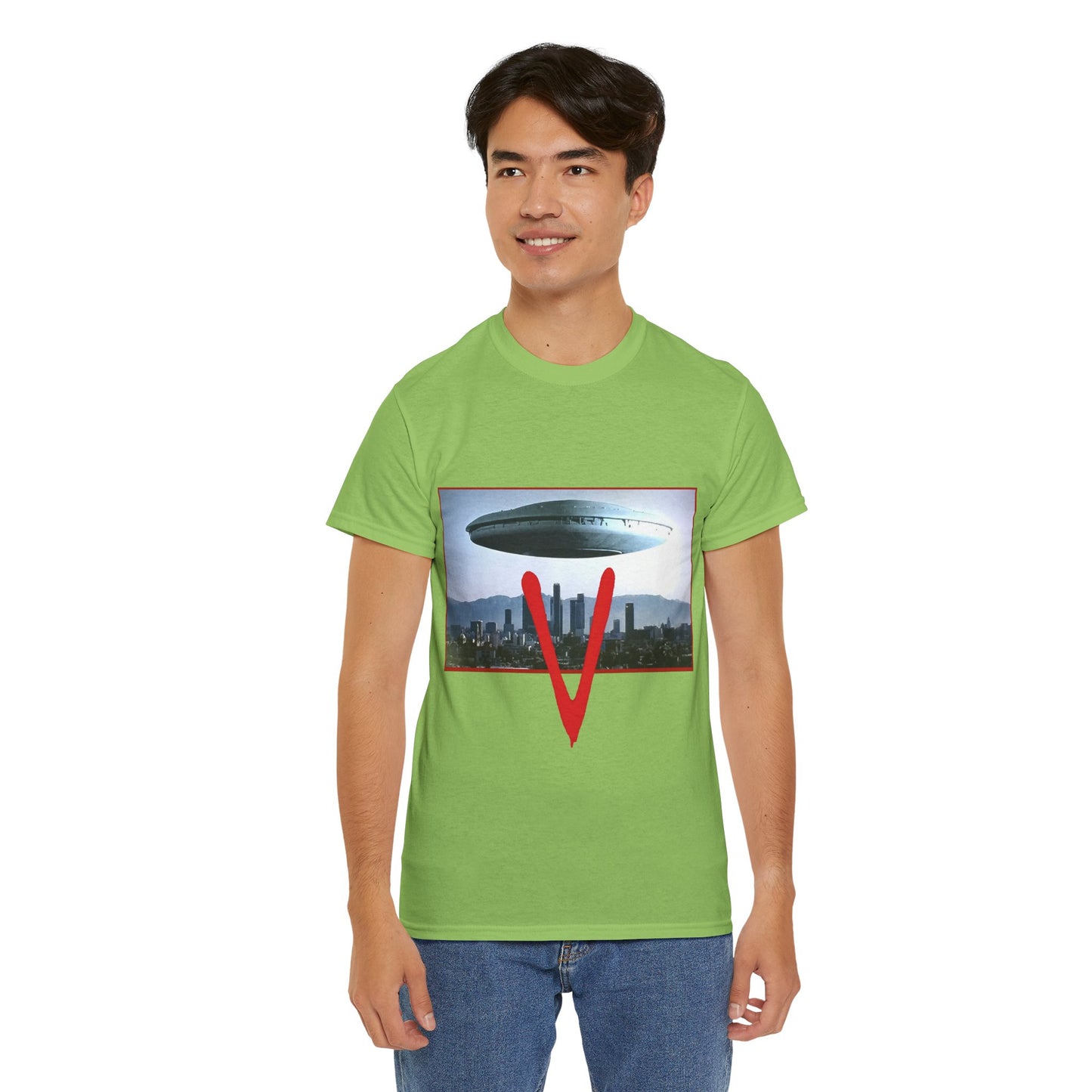 V T-Shirt - The Visitors Mothership - Popular NBC Sci-Fi TV Series from the 1980s