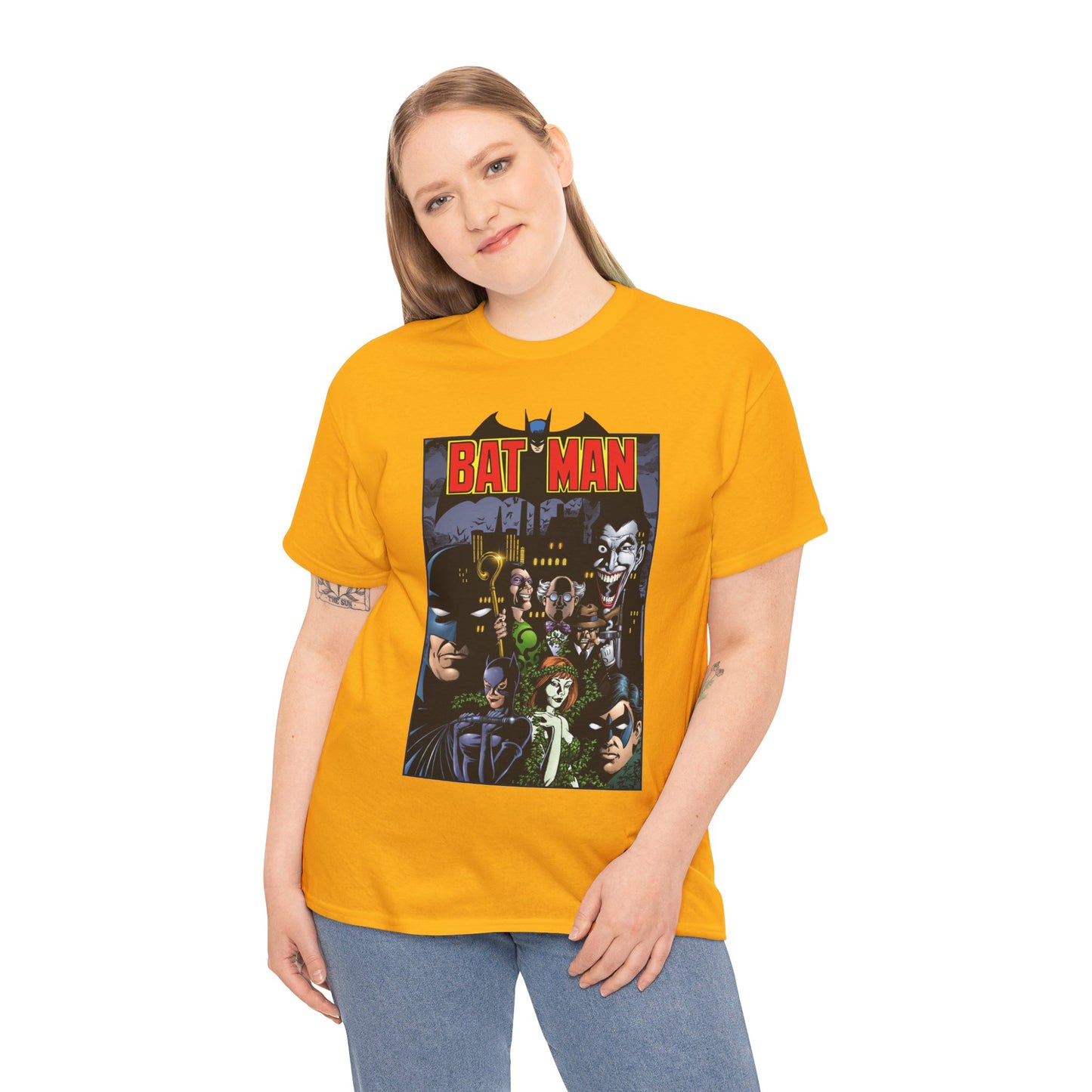 Batman T-Shirt - George Perez Art - Arkham Asylum - Joker, Catwoman, Poison Ivy, Riddler, Nightwing - DC Comics