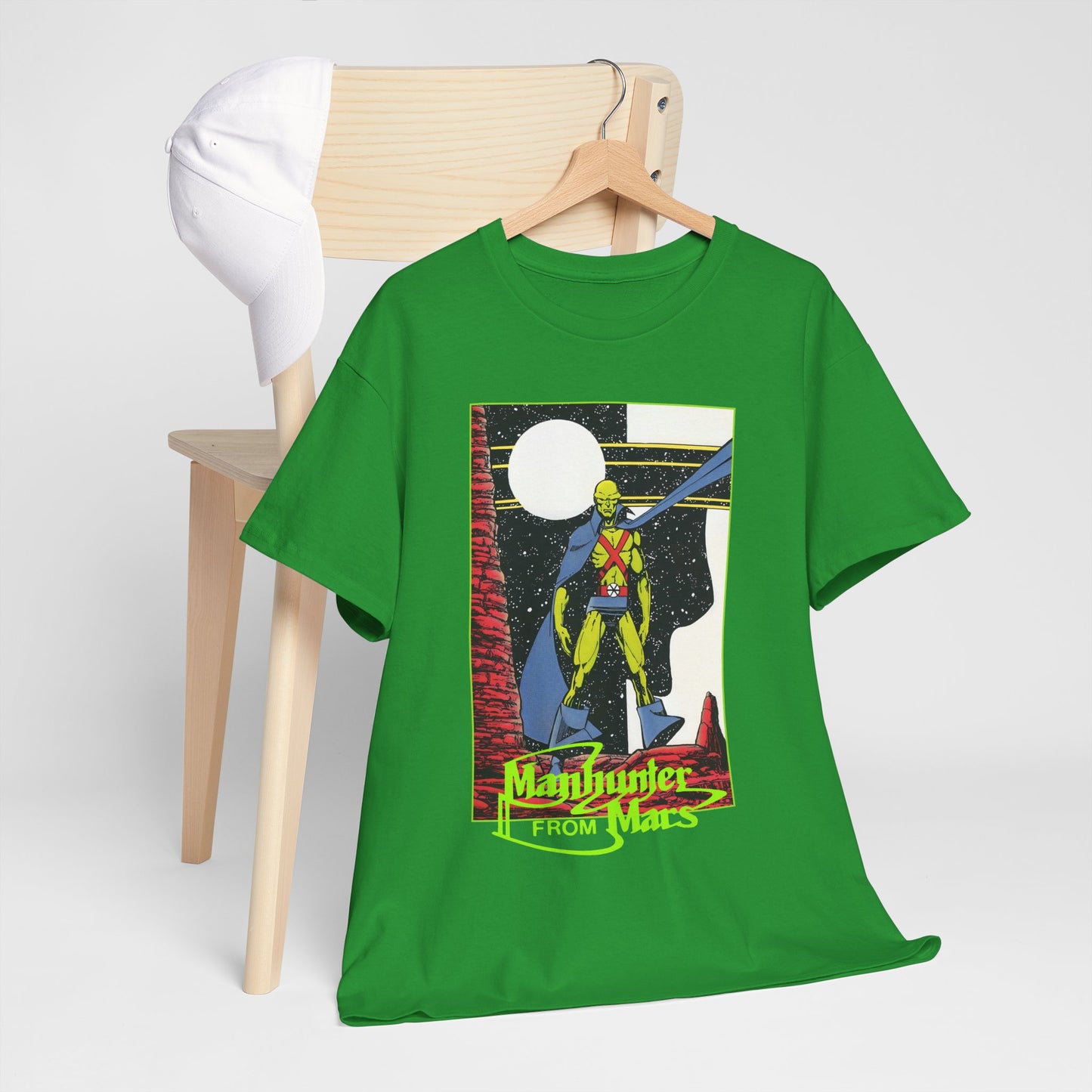 Martian Manhunter T-Shirt - George Perez Art - 1980s Justice League of America (JLA) Postcard Art - DC Comics