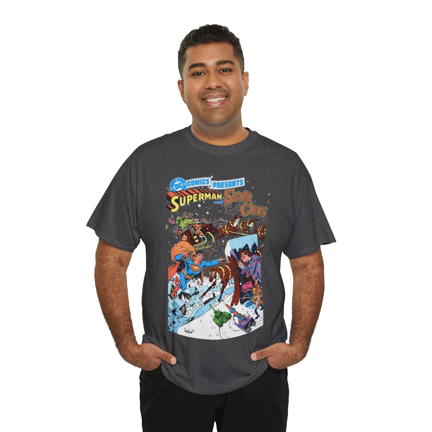 Superman & Santa Claus T-Shirt - José Luis García-López Art - DC Comics Presents #67 - Vs. Toyman