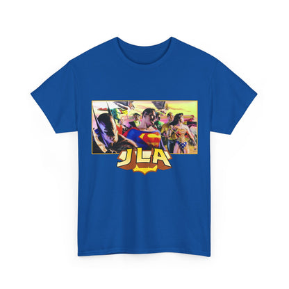 JLA T-Shirt - Alex Ross Art - Superman, Batman, Wonder Woman, Hawkman, Green Lantern, Black Canary, Flash, Martian Manhunter, Green Arrow - Justice League - DC Comics