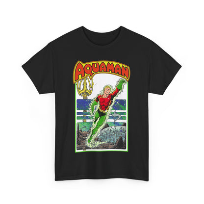 Aquaman T-Shirt - George Perez Art -Justice League 1980s Postcard Series - Arthur Curry - King of Atlantis - JLA - DC Comics