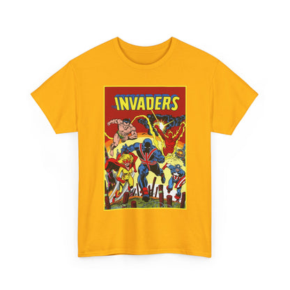 Invaders T-Shirt - Captain America, Human Torch, Namor, Spitfire - World War II Soldiers - Golden Age Heroes - Marvel Comics