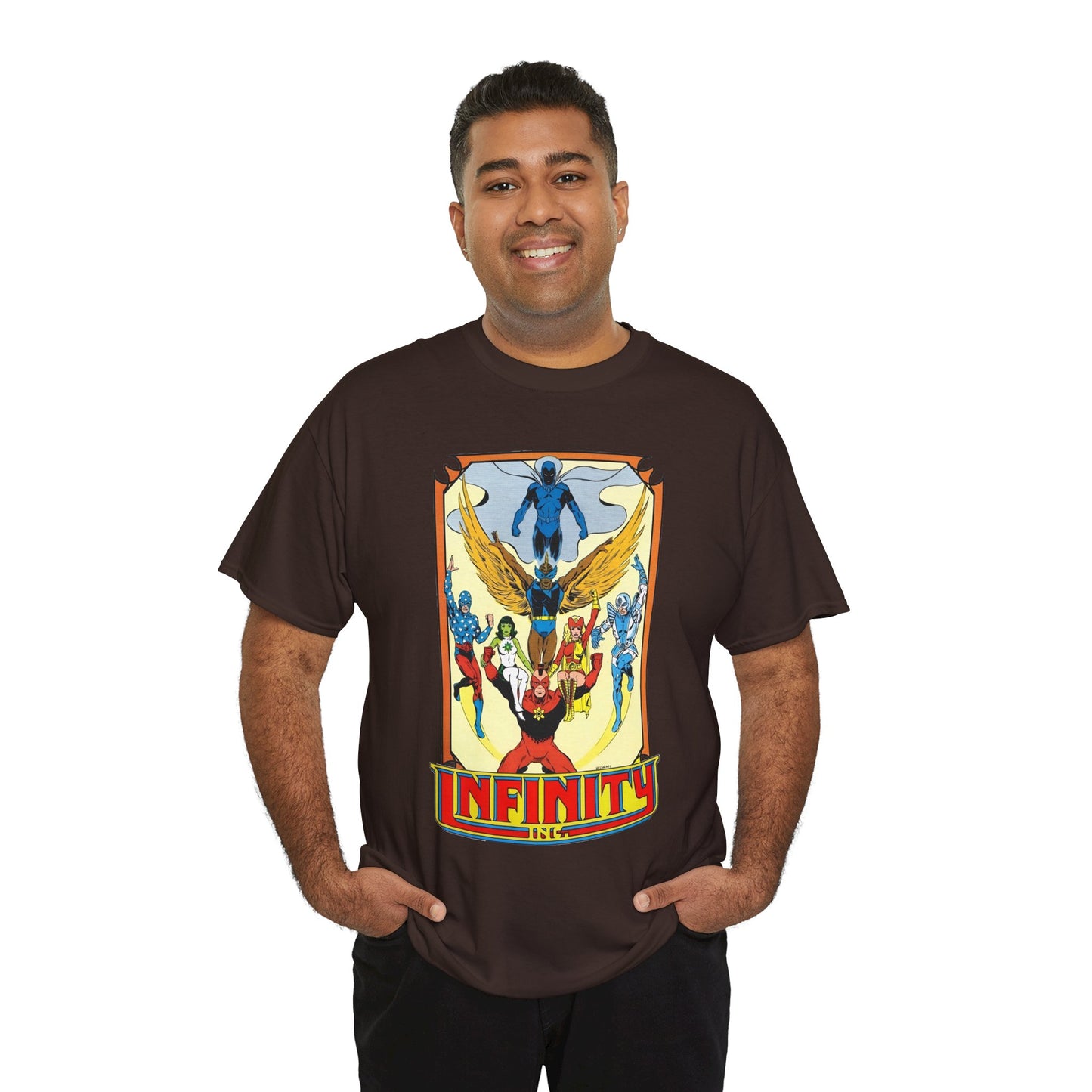 Infinity Inc Shirt - Todd McFarlane Art - Jade, Obsidian, Fury, Northwind, Nuklon, Silver Scarab, Star-Spangled Kid - JSA Successors - DC Comics
