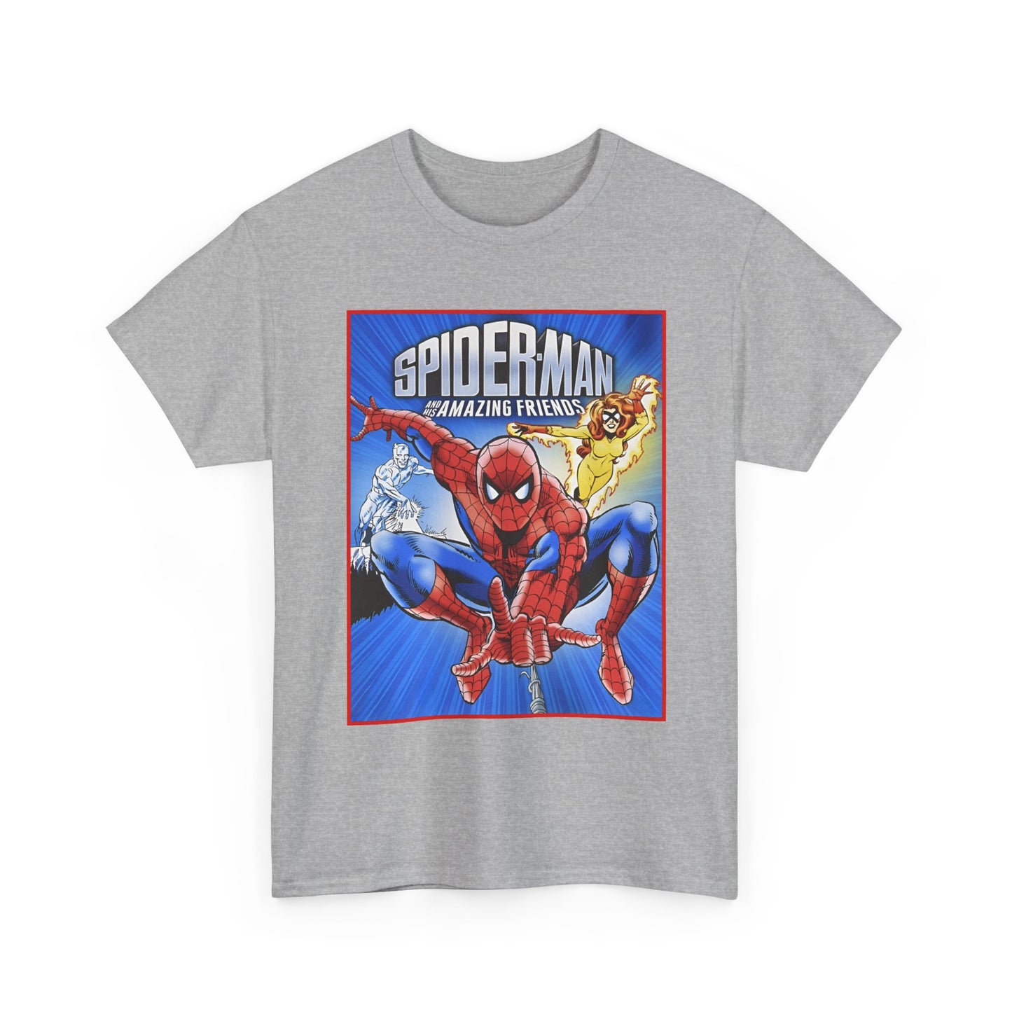 Spider-Man & His Amazing Friends T-Shirt - Firestar, Iceman - Popular 1980s Saturday Morning Cartoon - Marvel Comics