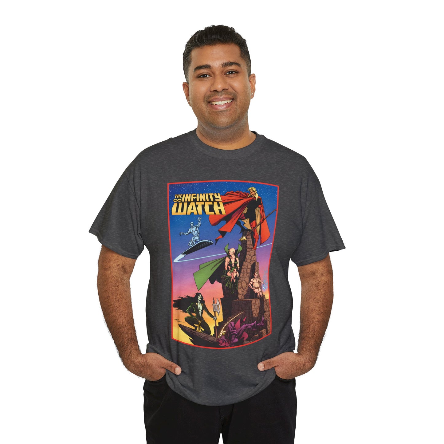 Infinity Watch T-Shirt - Jim Starlin Art - Adam Warlock, Silver Surfer, Moondragon, Pip the Troll - Marvel Comics