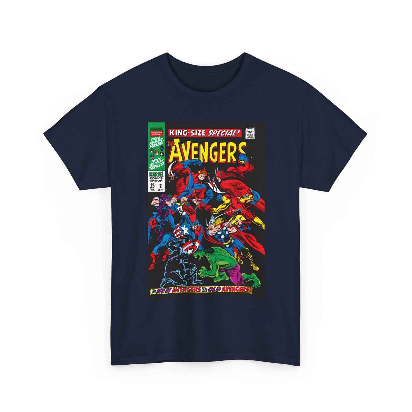 Avengers T-Shirt - Annual #2 Cover Art - New Avengers Vs Old Avengers - Marvel Comics