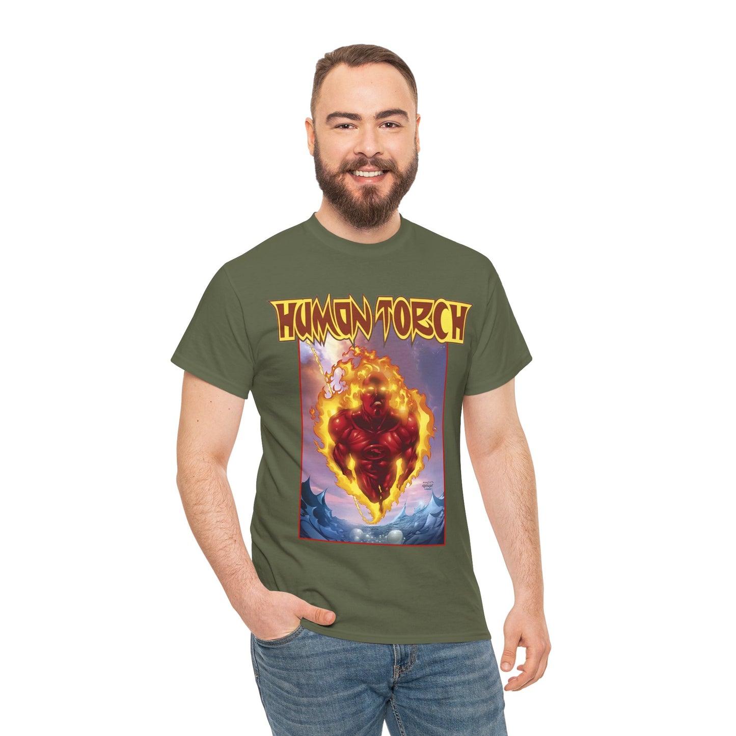 Human Torch T-Shirt - Howard Porter Art - Marvel Comics